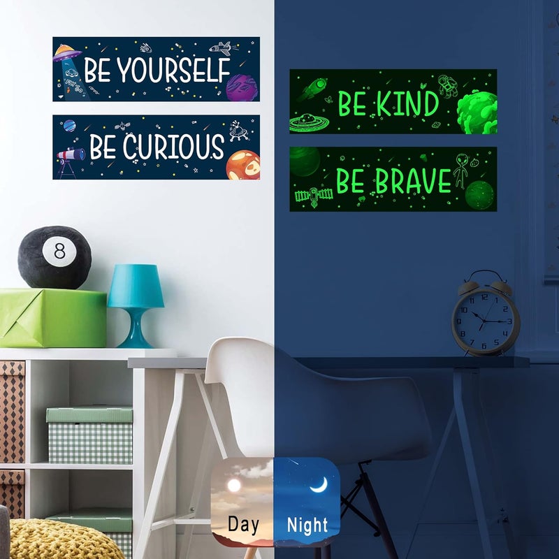 Robmoda Glow in The Dark Stars Boys Room Wall Decor, Planet Space Motivational Wall Stickers, Inspirational Ceiling Sticker, Peel and Stick Room Nursery Decorations - Image 4